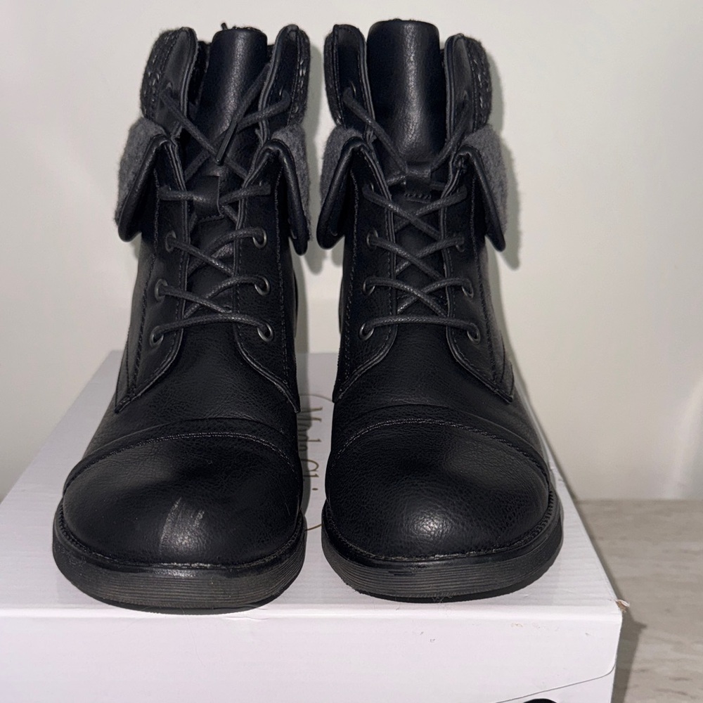 Women's Black and Gray Ankle Boots - Picture 2 of 5